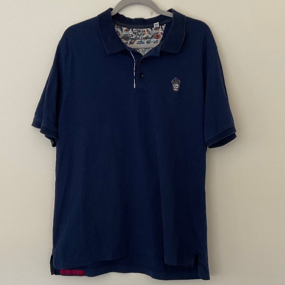 Men’s Robert Graham Skull Lucifer Polo Shirt Classic Fit Size xl